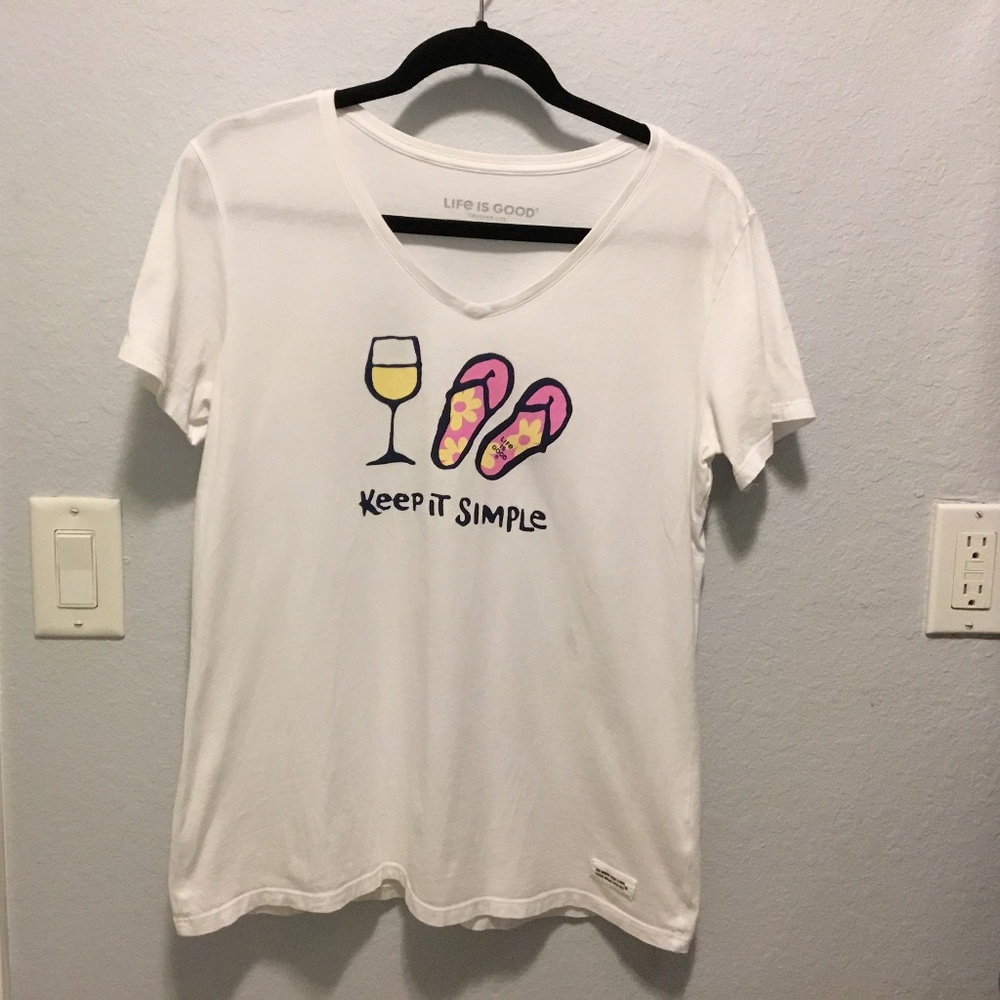 Life is good v neck shirt